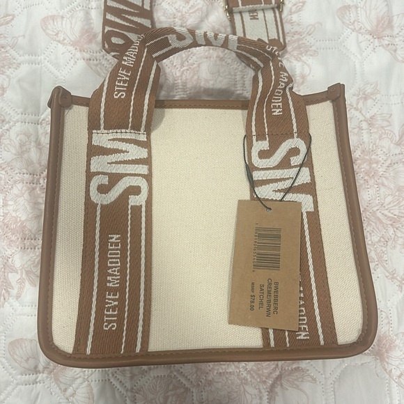 Steve Madden- Bwebberc Creme/Brown Satchel - Picture 2 of 13